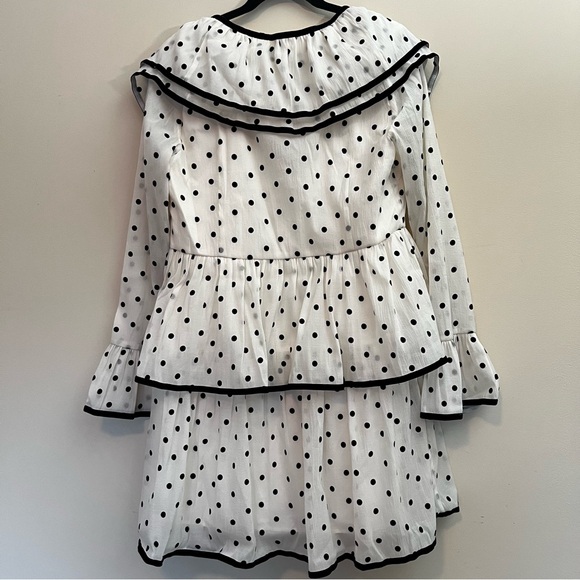 Polka Dot Ruffle Mini Dress - Black and White NWT - Picture 8 of 8